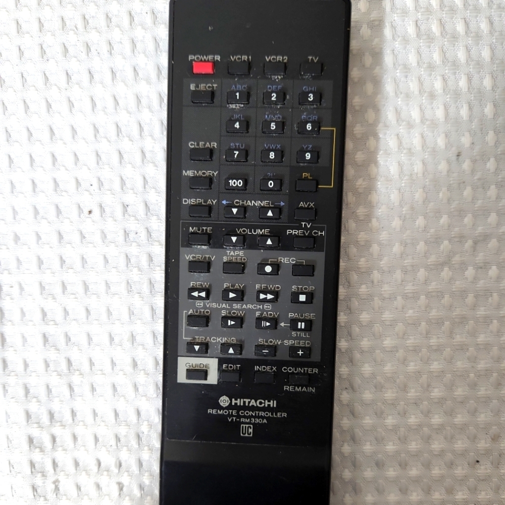 4/20 Hitachi VCR/TV Remote - VT-RM330A OEM Tested